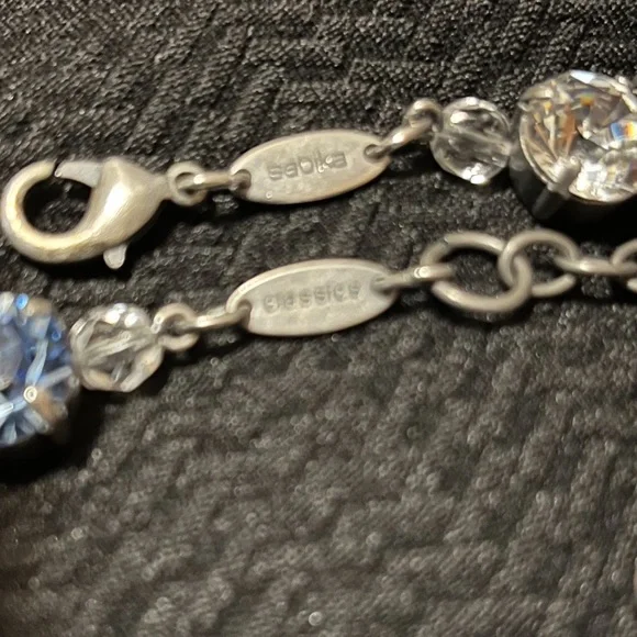 SABIKA CLASSICS CHOKER. CLEAR, BLUE AND BLACK SWAROVSKI CRYSTALS NEW! - Picture 6 of 7